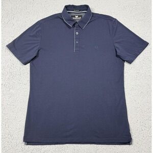 Buttercloth Polo Shirt Mens Medium Blue Slim Fit Icy Cotton Stretch Knit Casual